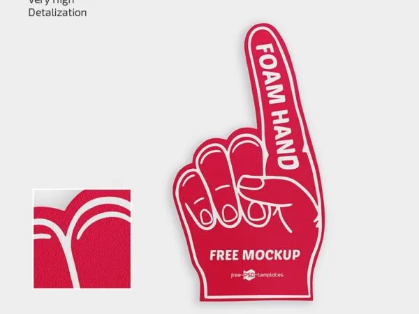 Front View of 3 Foam Hand Mockups 1