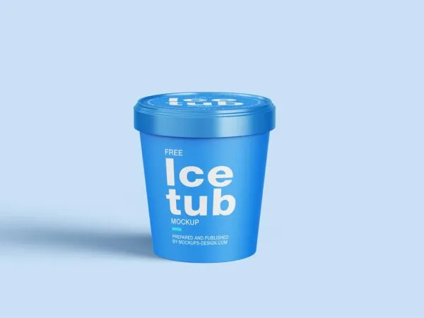 Front View of 3 Ice Cream Tub Mockups 1