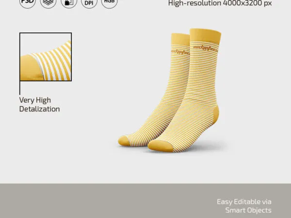 Front View of 3 Socks Mockups 1