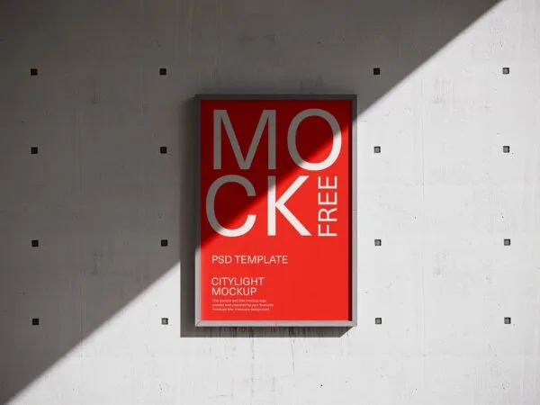 Front View of 3 Square Street City Light Poster Mockups 1