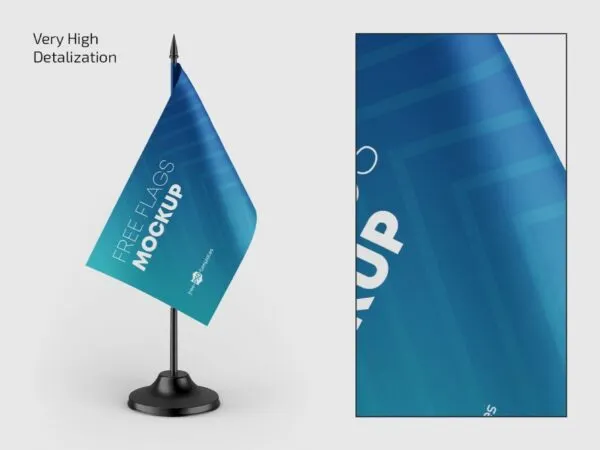 Front View of 3 Table Flag Mockups 1