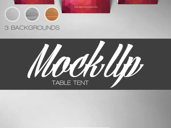 Front View of 3 Table Tents Mockup 1