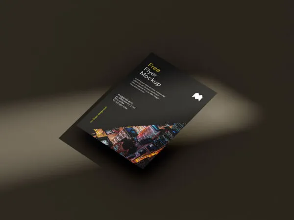 Front View of 4 Floating Flyer Mockups with Shadows 1