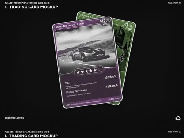 Front View of 6 Trading Game Card Mockups 1