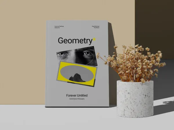 Front View of A4 Magazine Cover Mockup with Dry Plant 1