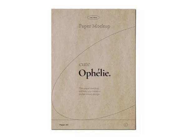 Front View of A4 Paper Mockup 1