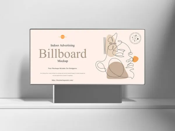 Front View of Advertising Billboard Mockup 1