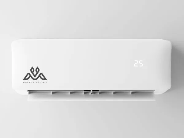 Front View of Air Conditioner Logo Mockup 1