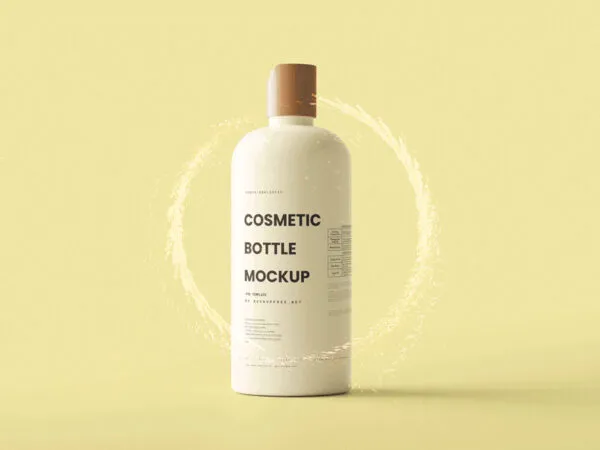 Front View of Animated Cosmetic Bottle Mockup 1