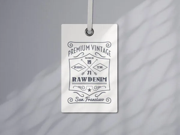 Front View of Apparel Tag Mockup 1
