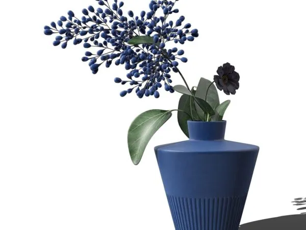 Front View of Artistic Vase Mockup Featuring Plant 1