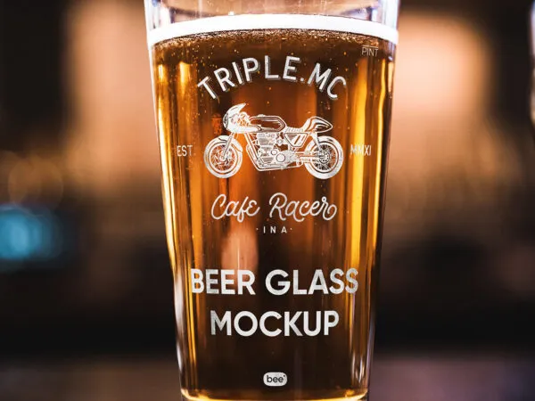 Front View of Beer Pint Mockup 1