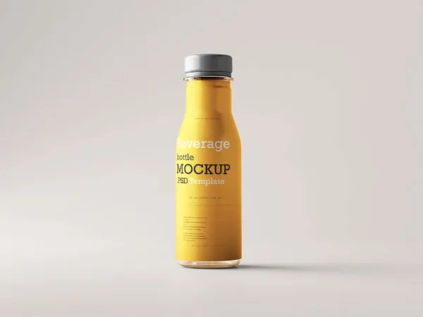 Front View of Beverage Bottle Mockup 1