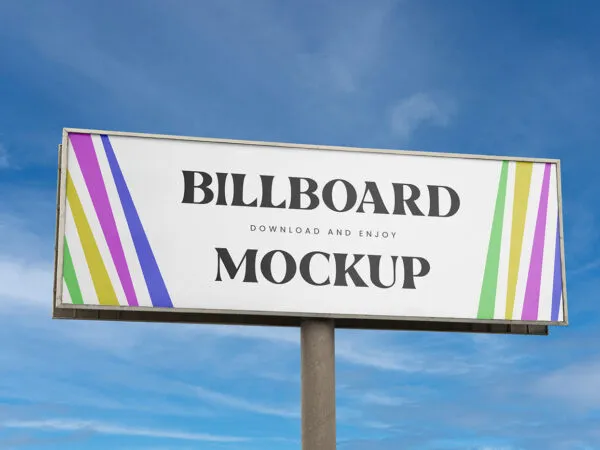 Front View of Big Wide Billboard Mockup 1