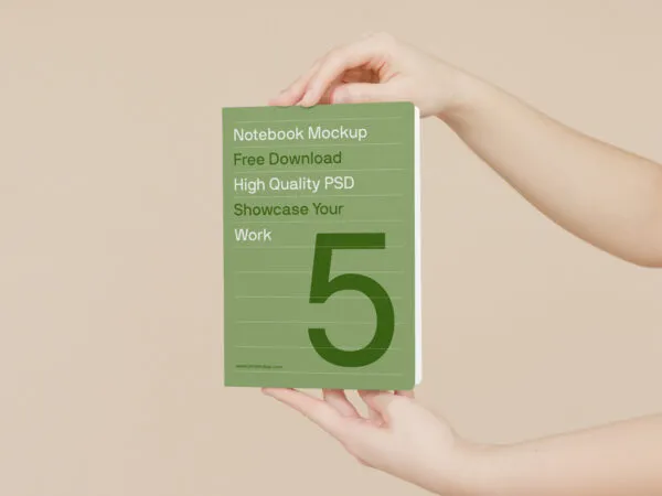 Front View of Book in Hands Mockup 1