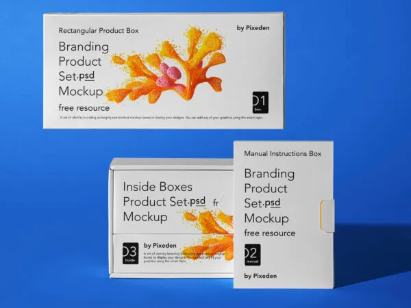Front View of Box Mockup Set 1
