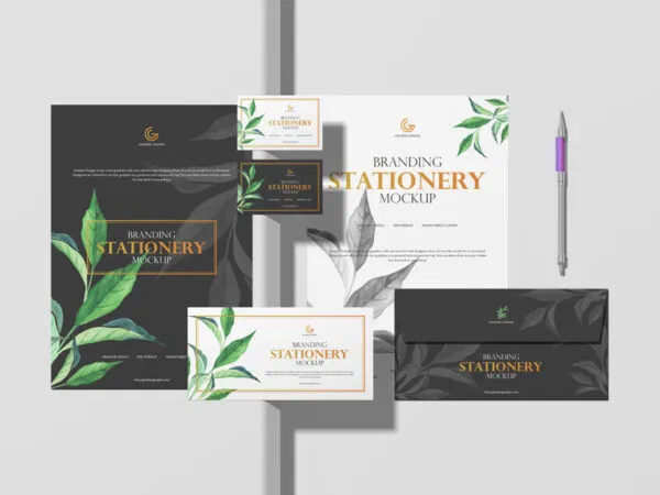 Front View of Branding and Stationery Set Mockup 1