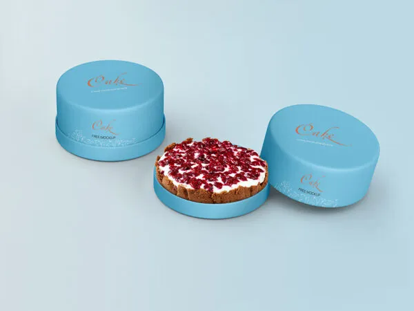 Front View of Cake Packaging Box Mockup 1