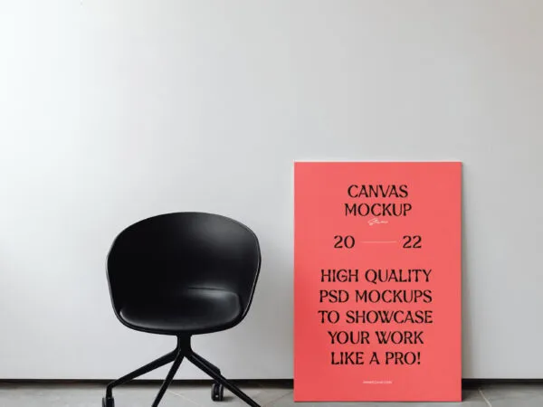 Front View of Canvas Mockup in a Studio 1