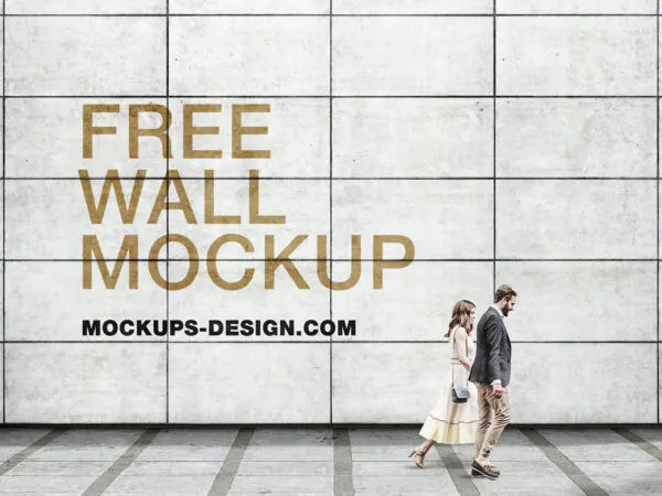 Front View of Cement Wall Mockup 1