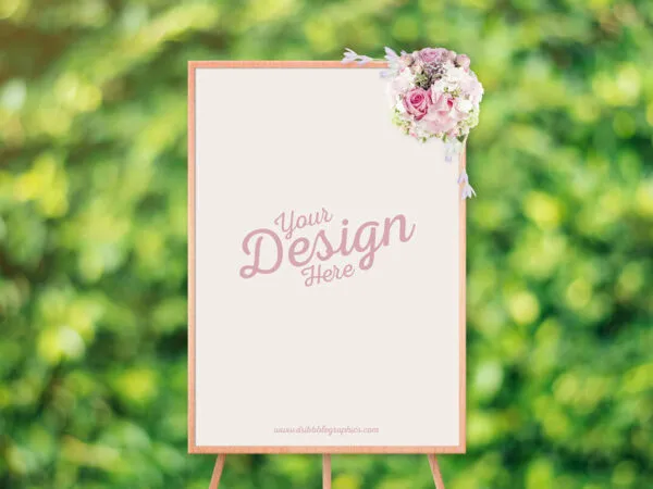Front View of Ceremony Photo Frame on Tripod Mockup 1