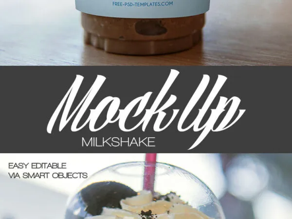Front View of Clear Plastic Milkshake Cup Mockup 1