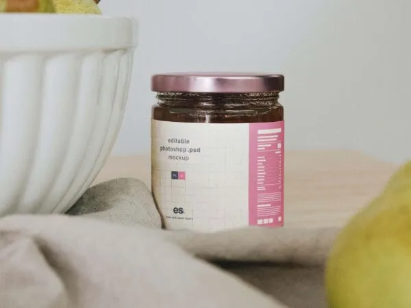 Front View of Cozy Jam Jar Mockup 1