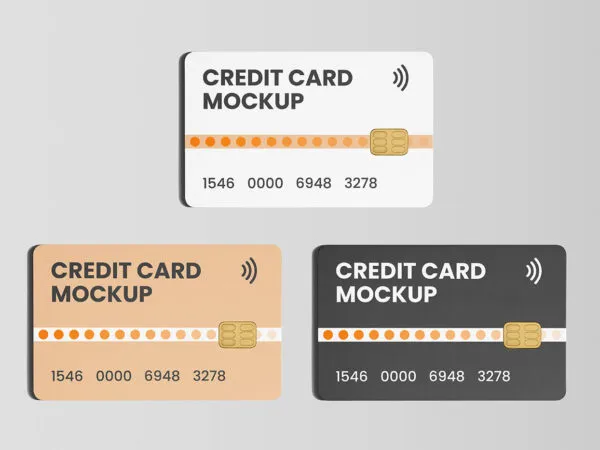 Front View of Credit Card Mockup 1