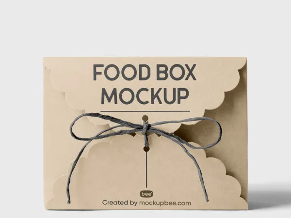 Front View of Decorative Food Box Mockup 1