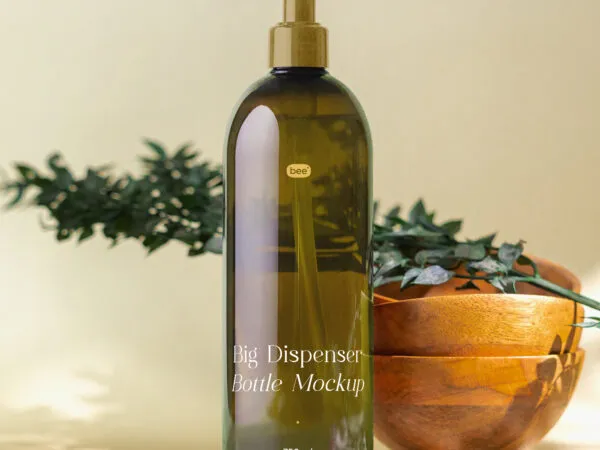 Front View of Dispenser Bottle Mockup 1