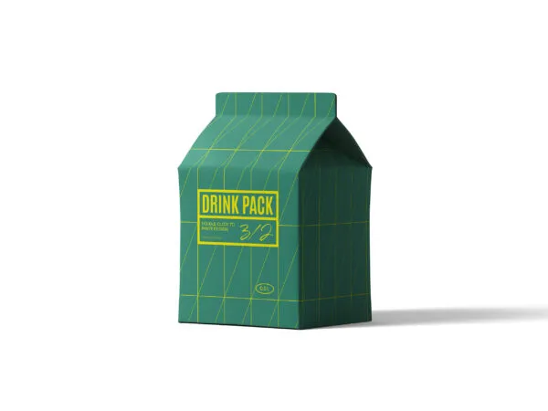 Front View of Drink Carton Packing Mockup 1