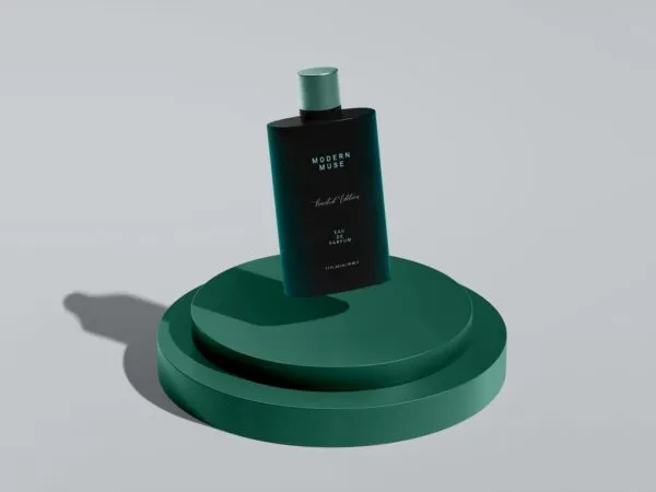 Front View of Floating Chic Perfume Bottle Mockup 1