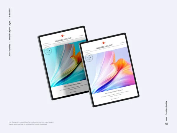 Front View of Floating Tablets Mockup 1