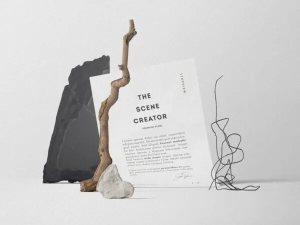 Front View of Folded Paper Mockup 1