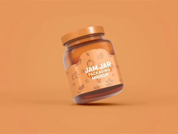 Front View of Glass Jam Jar Mockup 1