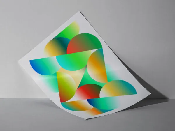 Front View of Glossy Folded Paper Mockup 1