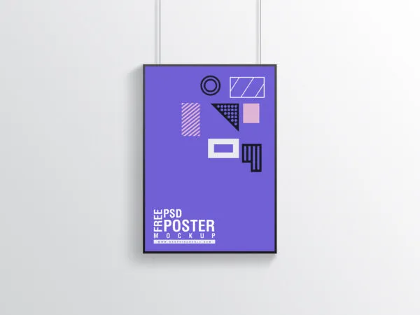 Front View of Hanging Vertical Poster Mockup 1