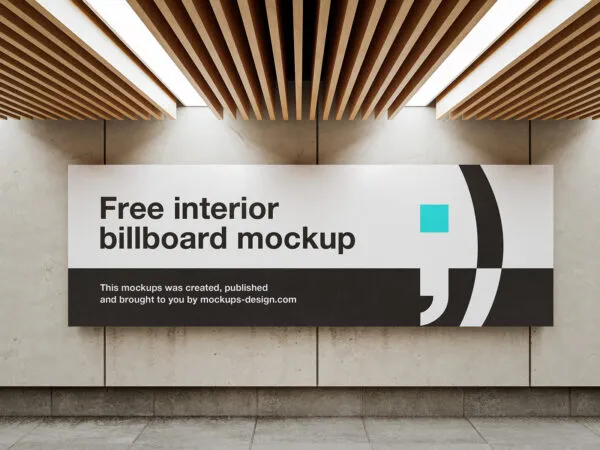 Front View of Horizontal Interior Billboard Mockup 1