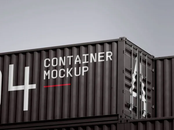 Front View of Huge Containers Mockup 1