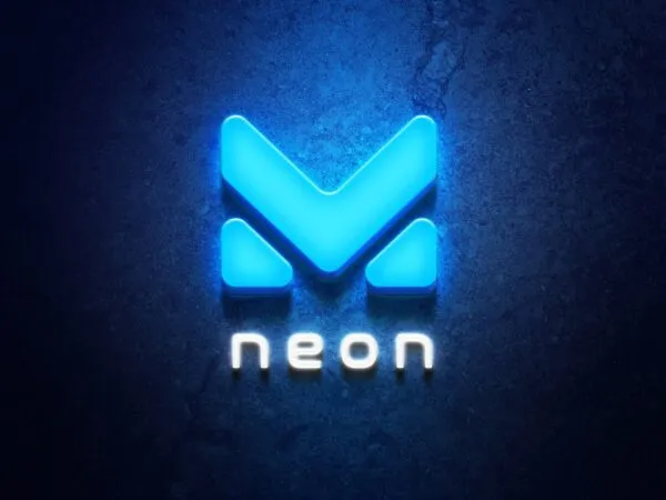 Front View of Ice Neon Logo Signage Mockup 1