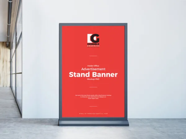 Front View of Indoor Stand Banner Mockup 1