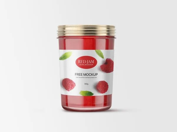 Front View of Jam Glass Jar Mockup 1