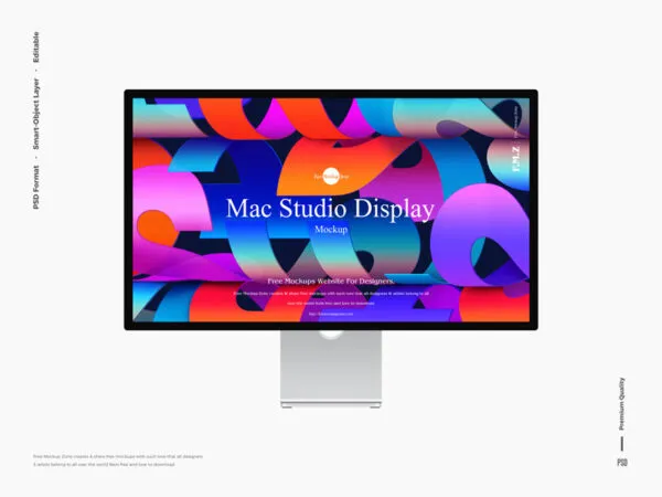 Front View of Mac Studio Display Mockup 1
