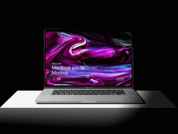 Front View of MacBook 16 Pro Mockup 1