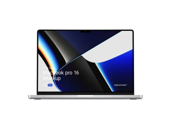 Front View of MacBook Pro 16 Mockup 1