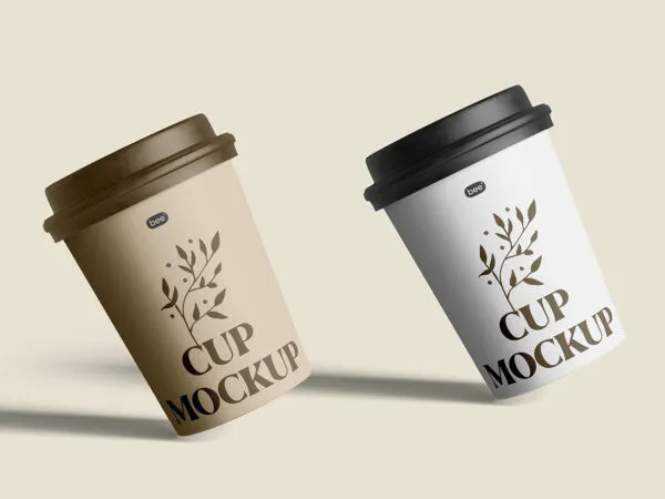 Front View of Medium Paper Cup Mockup 1
