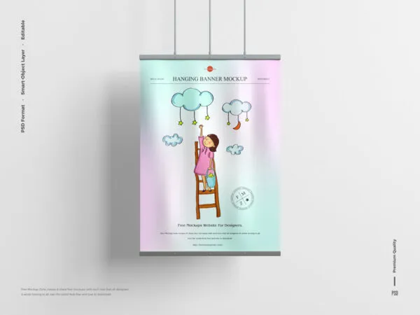 Front View of Metal Hanging Banner Mockup 1