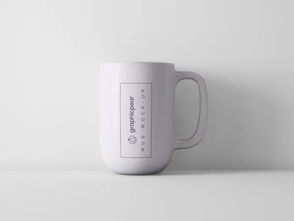 Front View of Minimal Coffee Mug Mockup 1