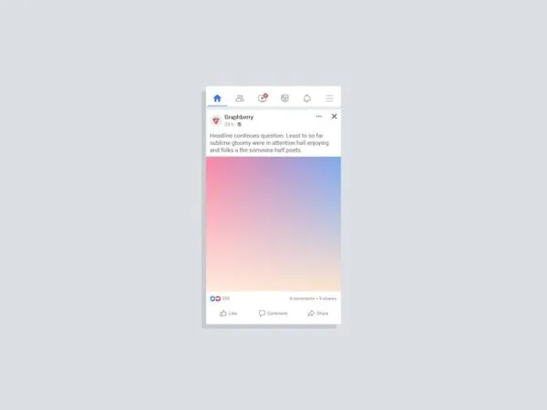 Front View of Minimal Facebook Post Mockup 1