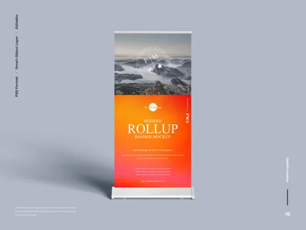 Front View of Modern Rollup Banner Mockup 1